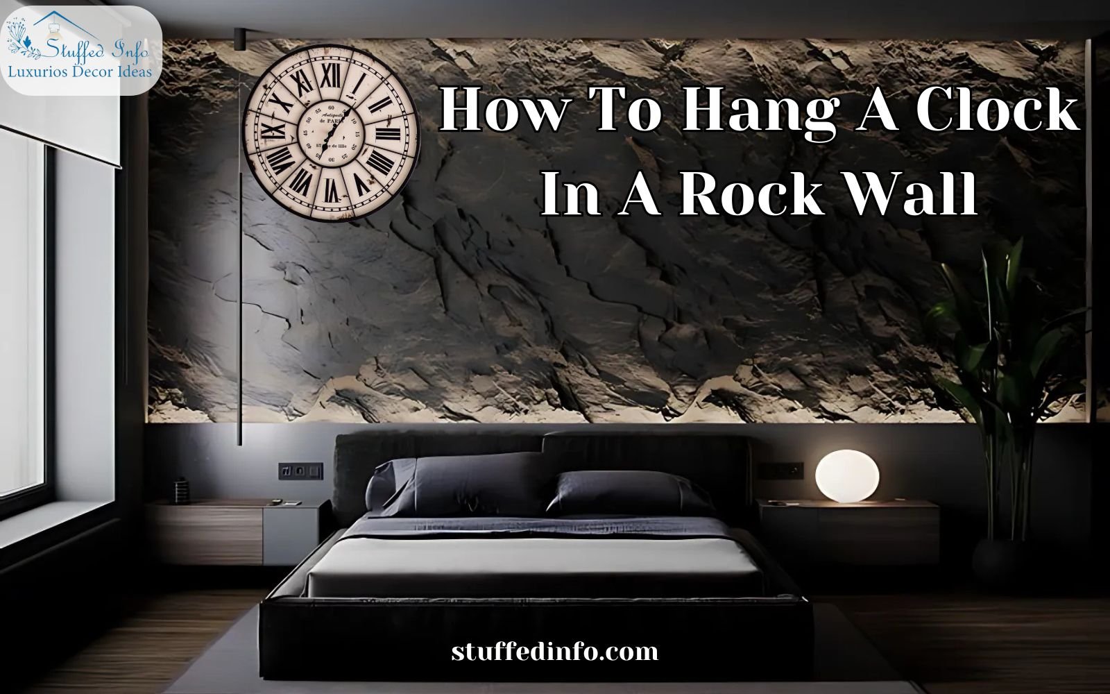 hang a clock in a rock wall