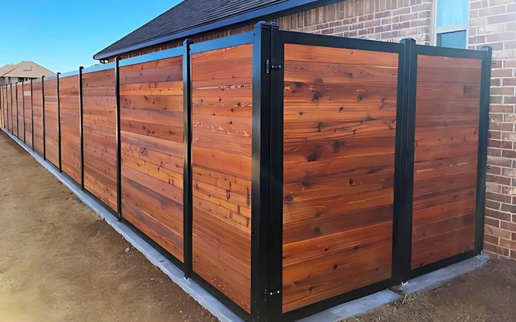 Wooden Fence Above Concrete Bed