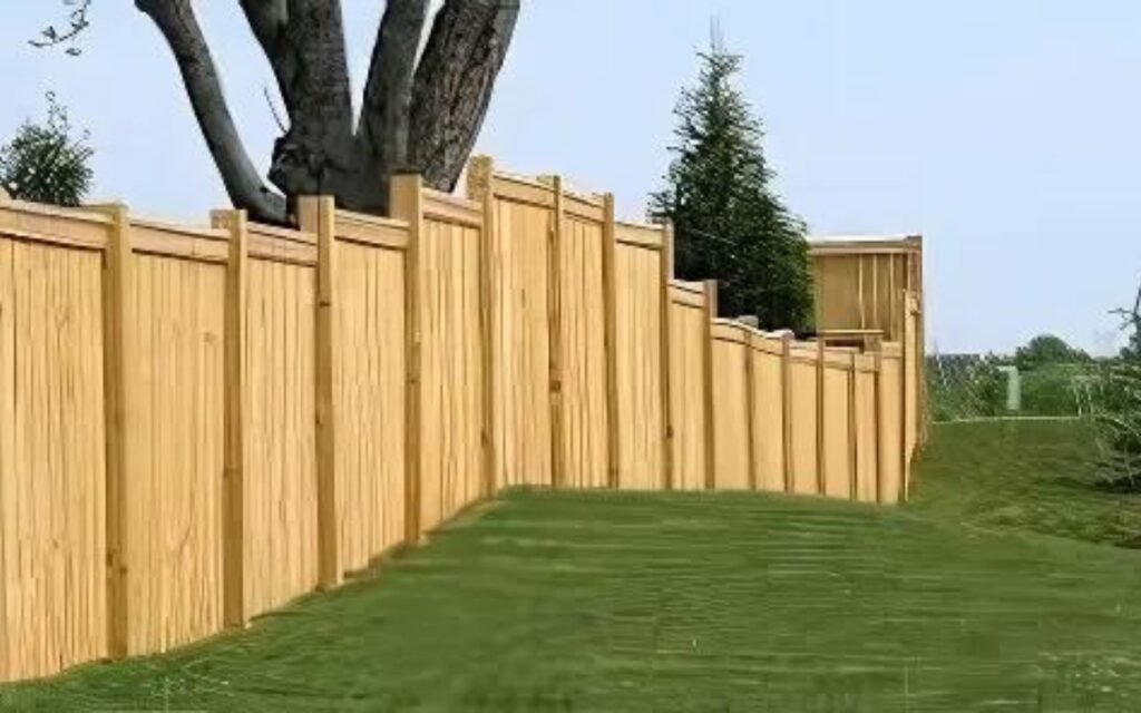 Stepped Wooden Fence